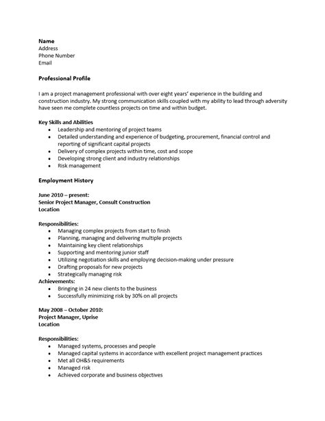 To manage the construction of new projects and renovation work. Construction Project Manager Resume Template : Resume ...