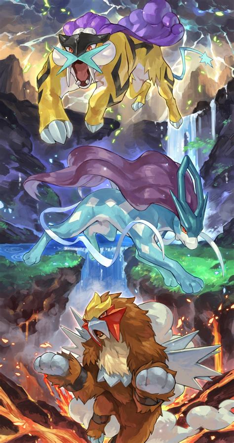 Suicune Raikou And Entei Pokemon Drawn By Tapioka Chaso Danbooru