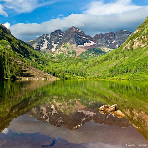 Aspen Maroon Bells Lake Refelction Colorado Lovely Colorado United