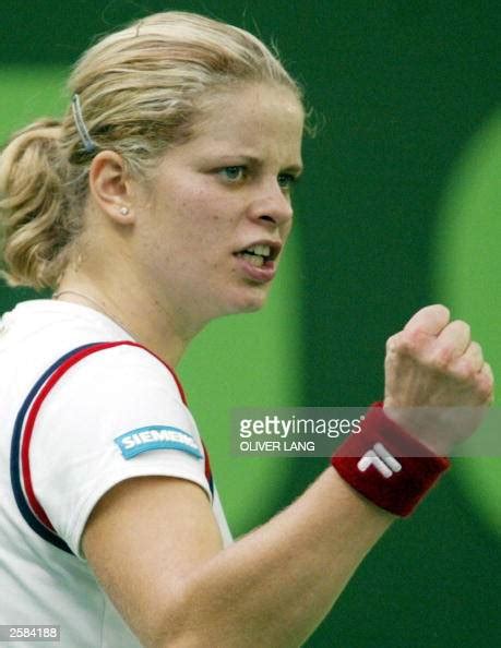 Belgiums Kim Clijsters Clenches Her Fist After Scoring A Point News