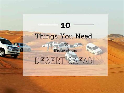 10 Things You Need To Know About Desert Safaris