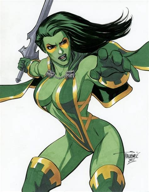 Epic Original Art Of Gamora And The Guardians Of The Galaxy