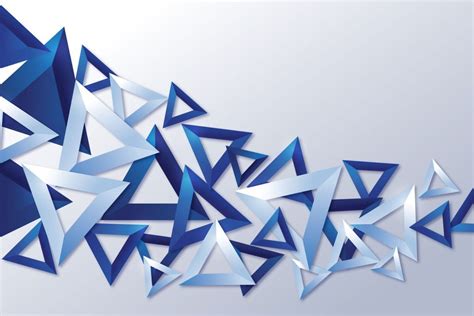 3d Blue Triangles Print A Wallpaper