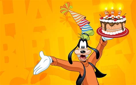 Disney goofy happy birthday gif. HD wallpaper: Goofy Celebrate Happy Birthday Disney ...