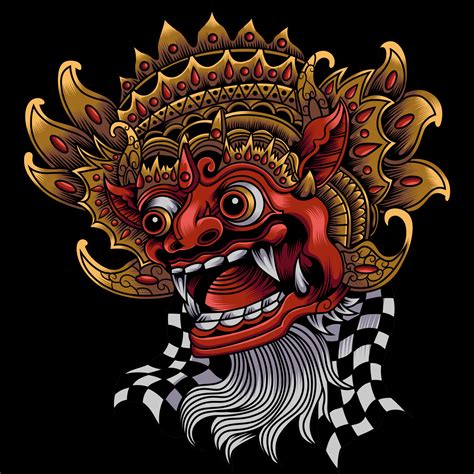 Vector Illustration Of Barong Bali Mask Vector Art At Vecteezy