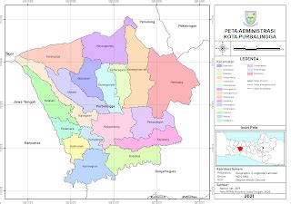 Peta Administrasi Kabupaten Purbalingga Provinsi Jawa Tengah NeededThing