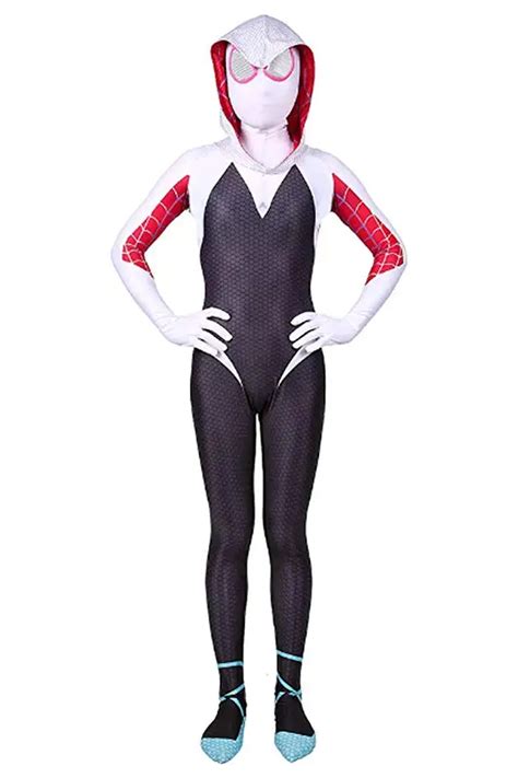3d print spider gwen stacy spandex lycra zentai spiderman costume for halloween cosplay female