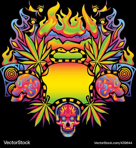 Psychedelic Cannabis Royalty Free Vector Image