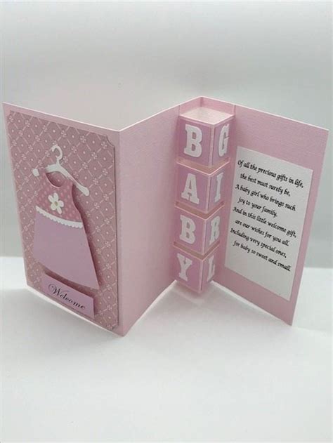 Baby Girl Card Handmade Pop Out 3d Baby Shower New Baby Custom Etsy