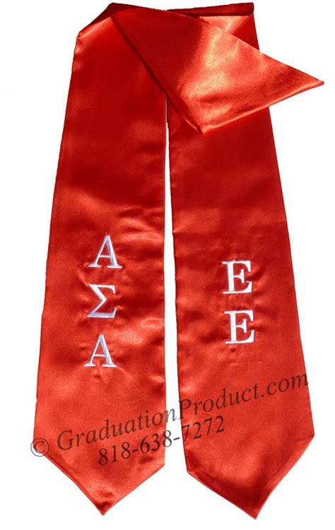 Alpha Sigma Alpha With Left Side Epsilon Greek Graduation Stole