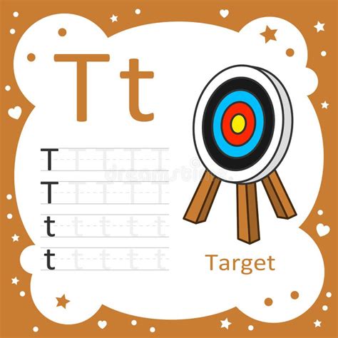 Learning Alphabet Tracing Letters Target Stock Vector Illustration Of