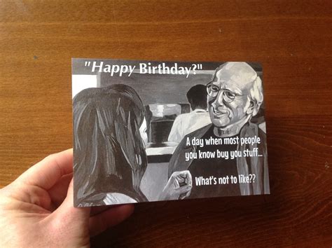 Larry David Birthday Card Curb Your Enthusiasm Birthday Card Etsy
