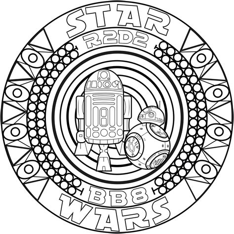 Mandala Bb8 R2d2 By Allan Mandalas Adult Coloring Pages