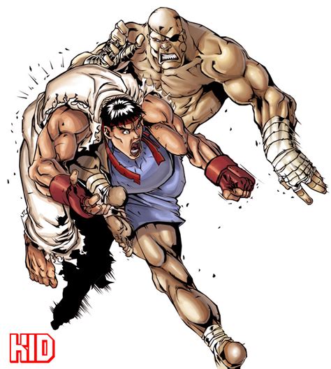 Street Fighter Ryu Vs Sagat By Kidamnesiac