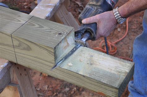 Notched Wood Post Beam Connection