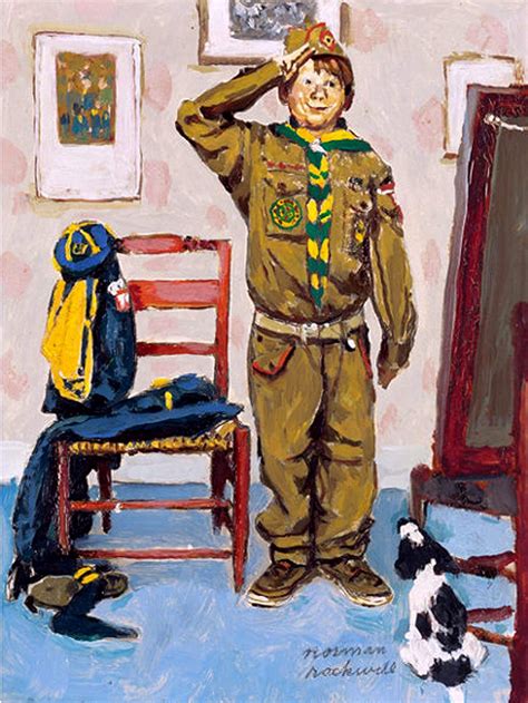 Boy Scout Cant Wait Norman Rockwell Portrait Art Print