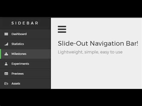 How To Create A Animated Sidebar Menu Using HTML CSS JavaScript YouTube