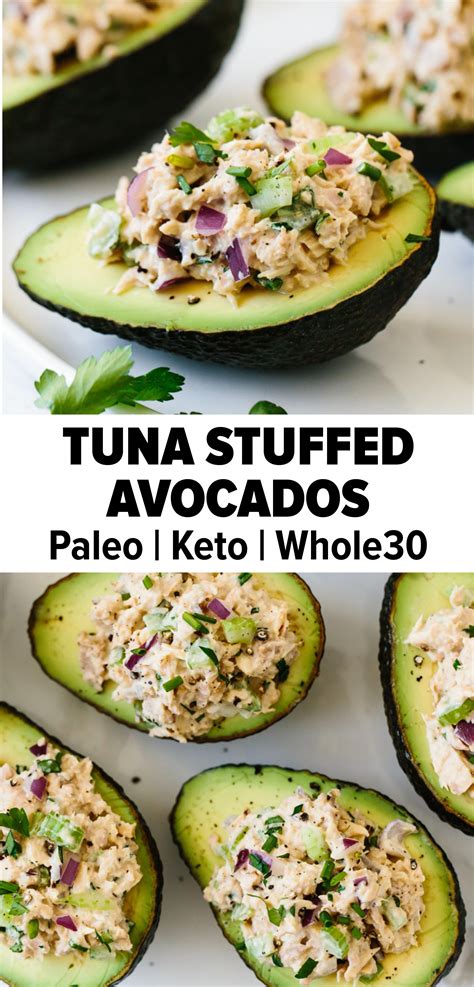 Tuna Stuffed Avocados Keto Recipes Easy Avocado Recipes Healthy Recipes