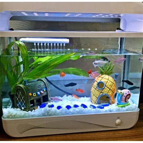 Aquarium Spongebob Squarepants Pineapple House Fish Tank Ornament Home