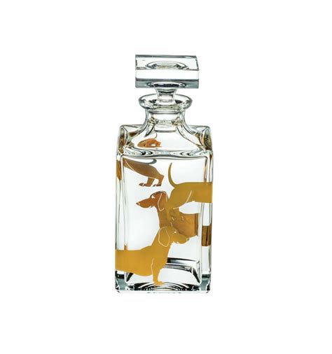 VISTA ALEGRE Golden Dachshund Whisky Decanter Handmade Crystal EBay