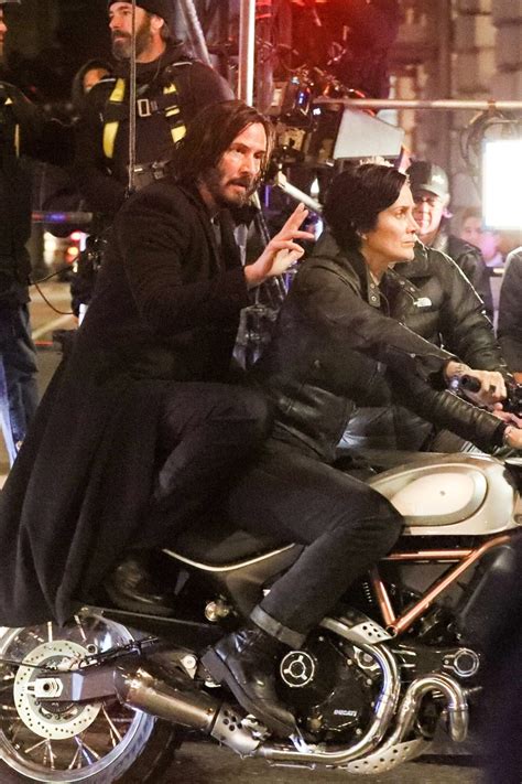 Keanu Reeves And Co Star Carrie Anne Moss Spotted On Set Of The Matrix 4
