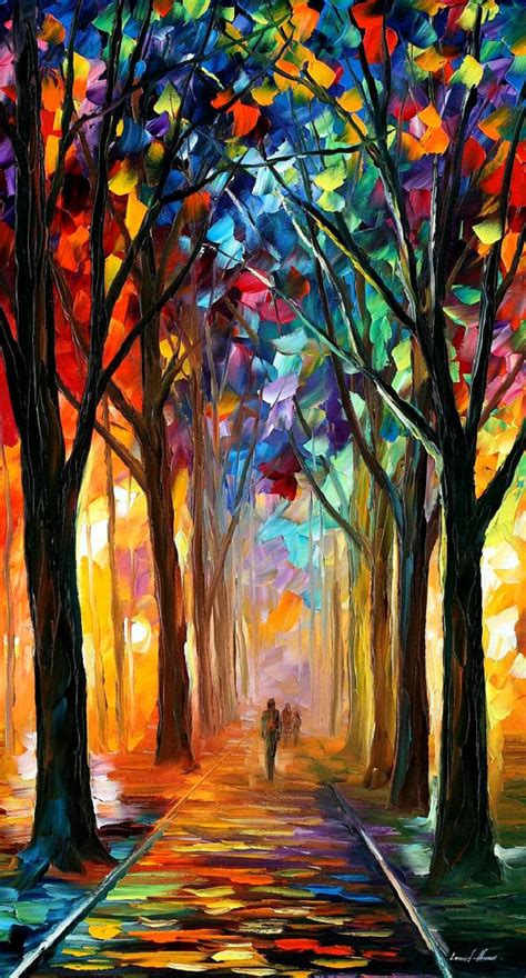 Tall Painting Vertical Wall Art On Canvas By Leonid Afremov Alley Of