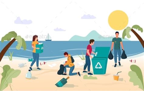 Beach Cleaning Vector Concept For Web Banner By Siberianart Graphicriver