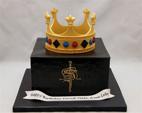 Black Box Cake With 3d Crown Keepsake Topper Heart Birthday Cake