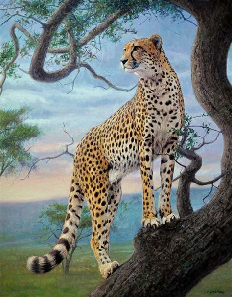 Gabriel Hermida Artist Cheetah Painting By Gabriel Hermida Art
