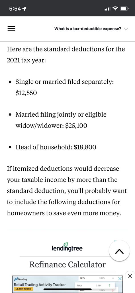 Pin By Marchell Short On Taxes 2021 Tax Deductions Standard