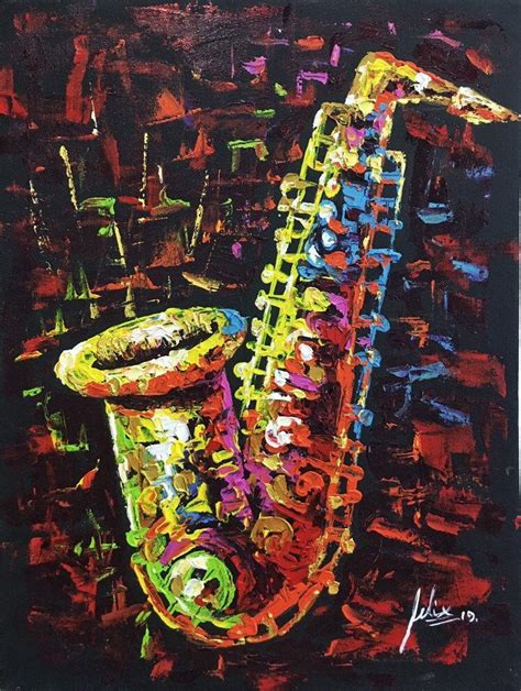 Saxophone Painting Acrylic Painting On Canvas Music Art Etsy