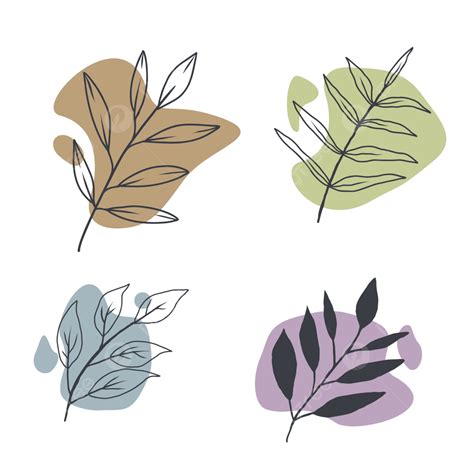 Hand Drawn Aesthetic Leaves With Blob Aesthetic Leaves Hand Drawn