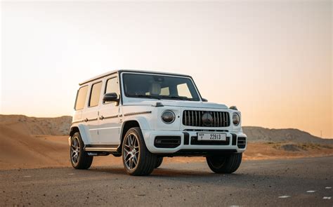 Rent A Mercedes G Amg White Id In Dubai Renty Ae