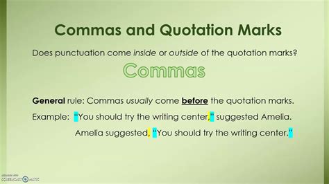 Commas And Quotation Marks Youtube