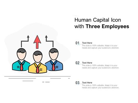 Human Capital Icon With Three Employees Powerpoint Shapes