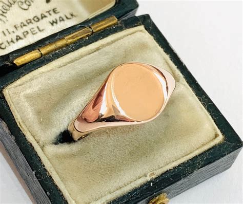 Stunning 101 Year Old Antique 9ct Rose Gold Signet Or Pinky Ring