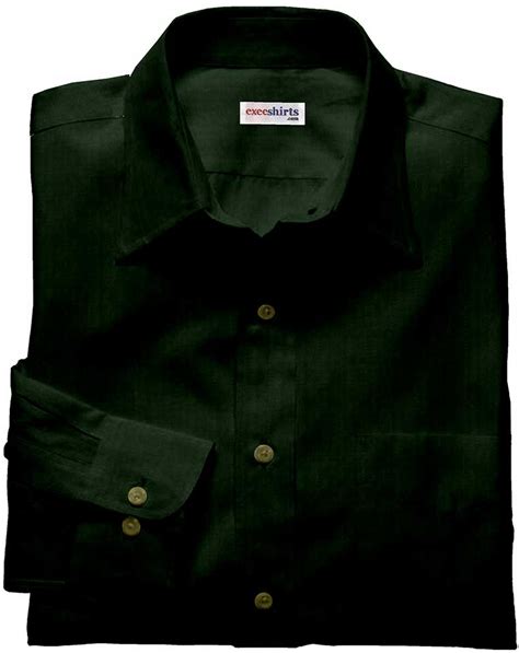 Dark Green Linen Shirt For Men Execshirts