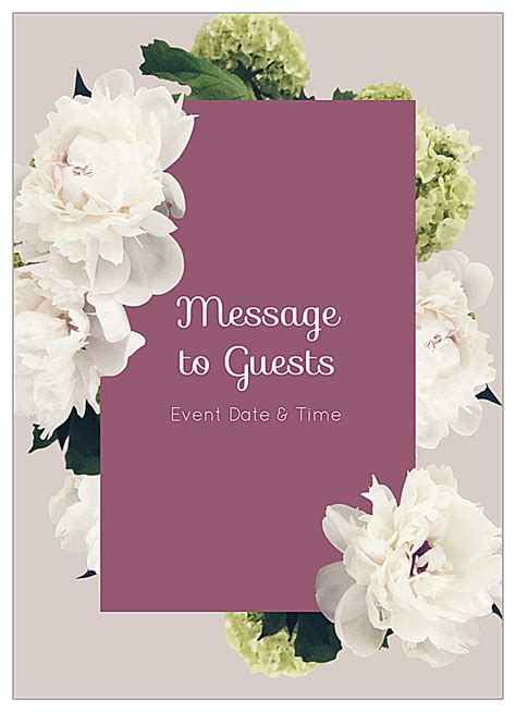 easy   white flowers invitation card design templates