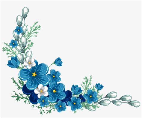 This page border belongs to these categories: Blue Flower Border Png Image Freeuse - Royal Blue Flower ...