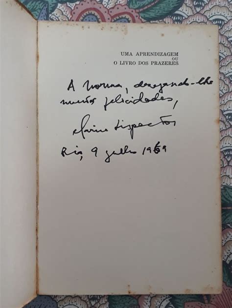 Livro Autografado Pela Clarice Lispector Livro Usado Enjoei