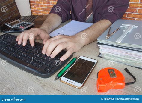 Hands Of Accountant With Calculator And Pen Accounting Background