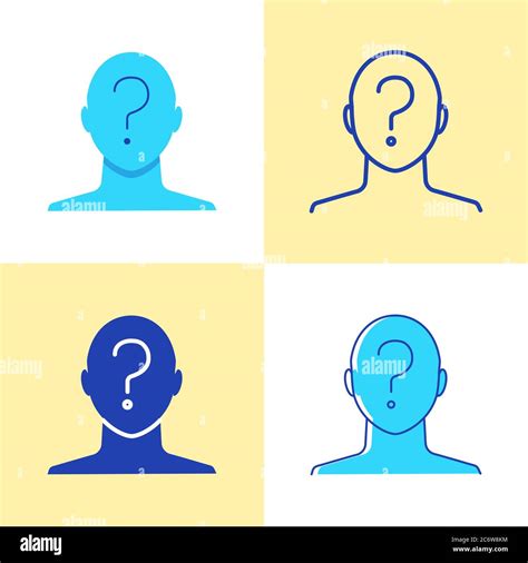 Anonymity Concept Icon Set In Flat And Line Style Unknown Person With
