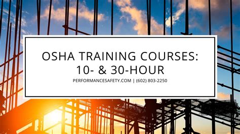 Osha Training Courses 10 And 30 Hour Performance Safety