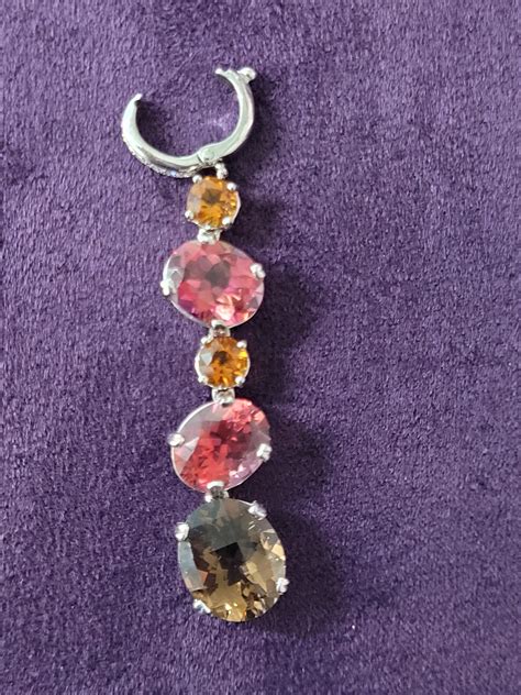 Pre Owned Modern Mixed Gemstone Pendant And Chain Andrews Jewellers