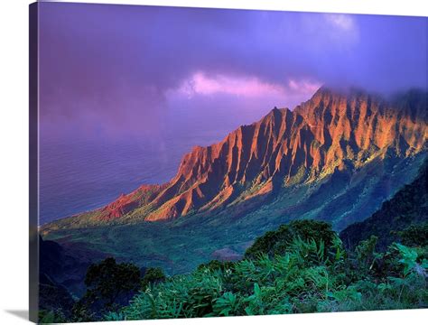Hawaii Kauai Na Pali Coast Kalalau Valley Kaaalahina Ridge Wall