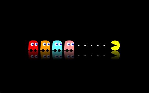 Pac Man Retro Games Video Games Minimalism Wallpapers Hd Desktop