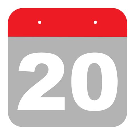 20th Calendar Day Month Sign And Symbol Icons