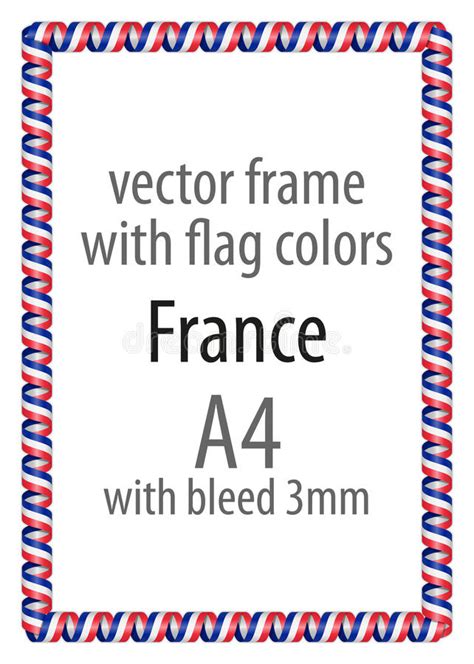 Frame and Border of Ribbon with the Colors of the France Flag Stock ...