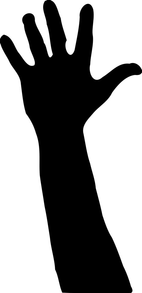 Clipart - Raised Hand in Silhouette