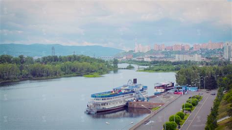 The Yenisei River Is A Large Northern River In The City Of Krasnoyarsk